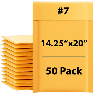 #7 Kraft bubble mailers 14.25" x 20" 50 Mailers